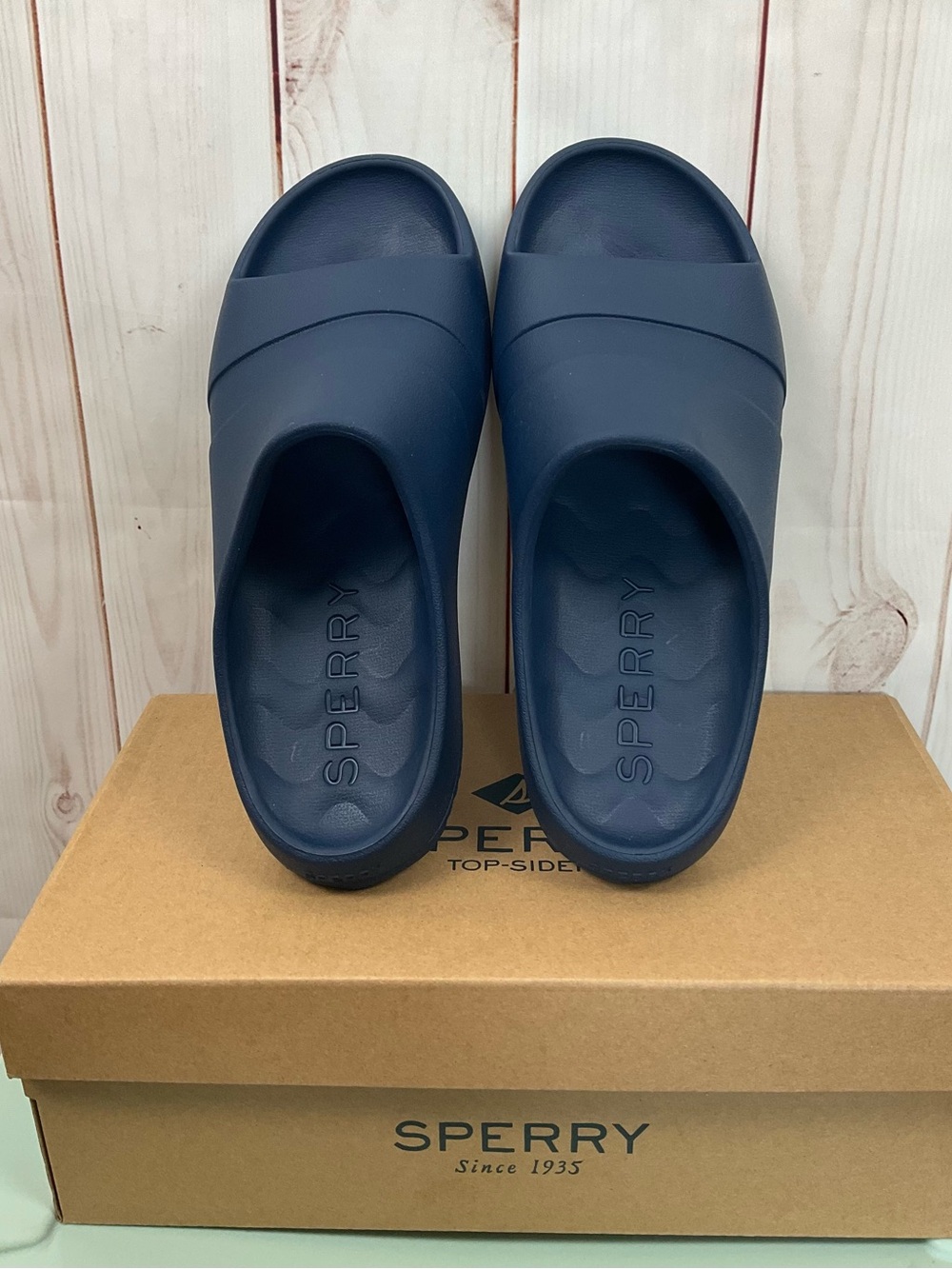 Sperry Navy Slip-On Slide Sandals for Men Size 10